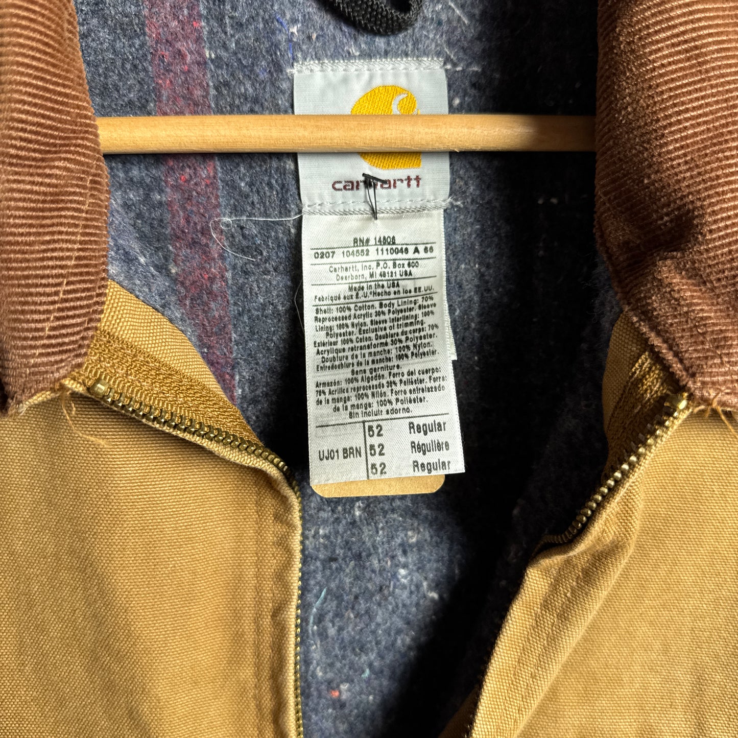 90s Tan Brown Texas Longhorns Carhartt Detroit Jacket 4451