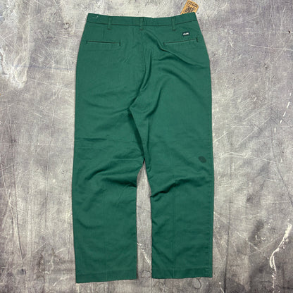80s Green Cintas Cotton Poly Dickies Style Work Pants 33x28 AI45