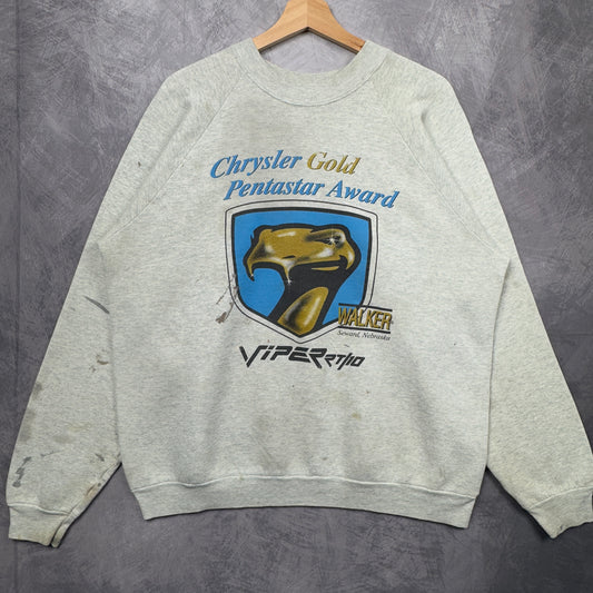 90s Grey Dodge Viper RT Crewneck Sweatshirt 3986
