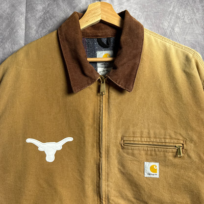 90s Tan Brown Texas Longhorns Carhartt Detroit Jacket 4451