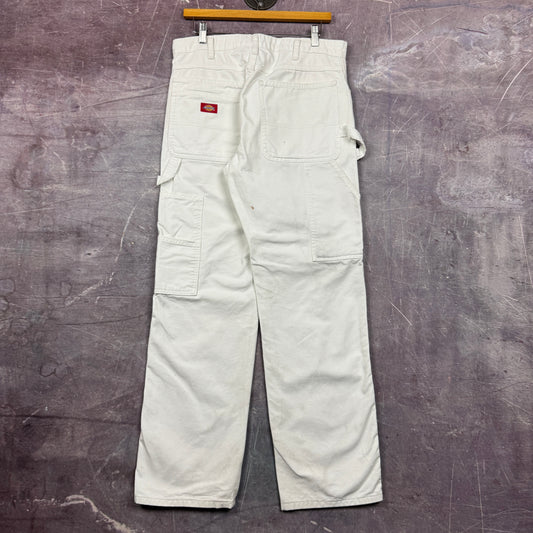 Early 00s White Dickies Carpenter Painter Work Pants 33x30.5 2136