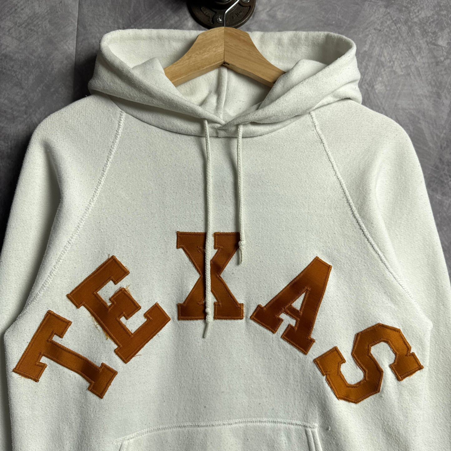 80s White Texas Longhorns Hoodie 4432