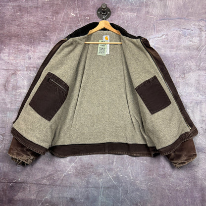 Early 00s Mocha Brown Carhartt Cropped Arctic Work Jacket XXL 2384