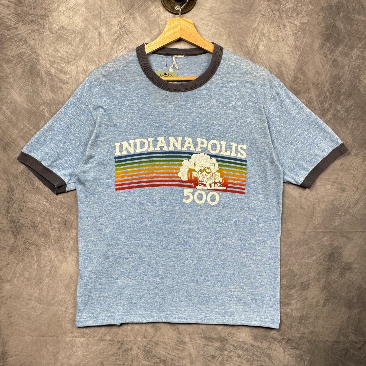 70s Blue Indianapolis 500 Ringer Shirt 3972