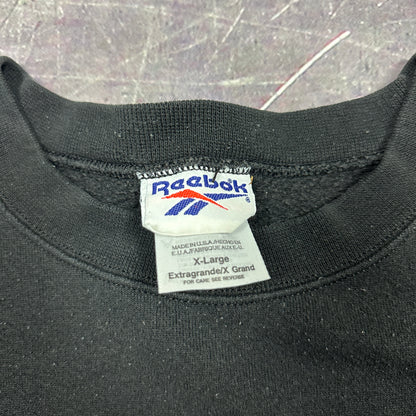 90s Black Reebok Embroidered Essential Logo Crewneck Sweatshirt XL AD31