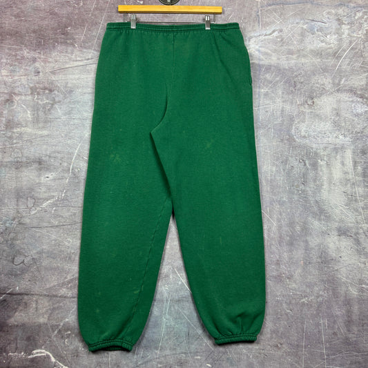 90s Green Hanes Premium Weight Baggy Jogger Sweatpants 36x28 2089