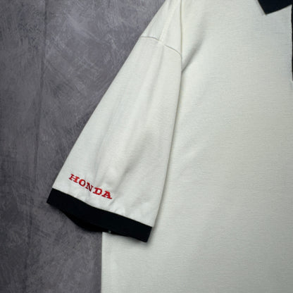 90s White Honda Racing Polo Shirt 3967
