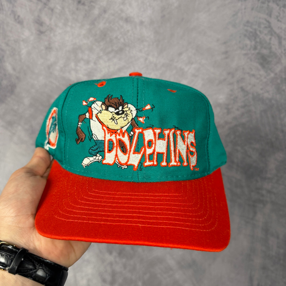 1993 Teal Miami Dolphins Taz Snapback Hat 6820