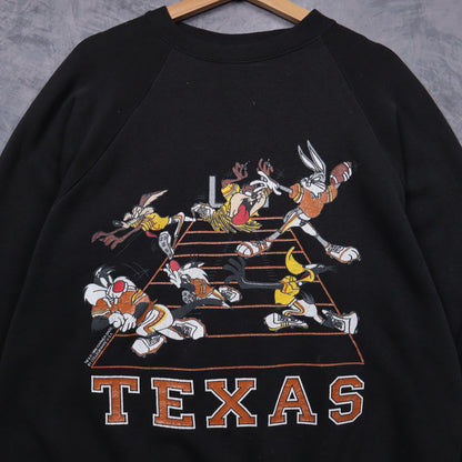 1996 Black Texas Longhorns Looney Tunes Crewneck Sweatshirt 5703