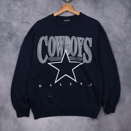 1993 Navy Blue Dallas Cowboys Crewneck Sweatshirt 6604