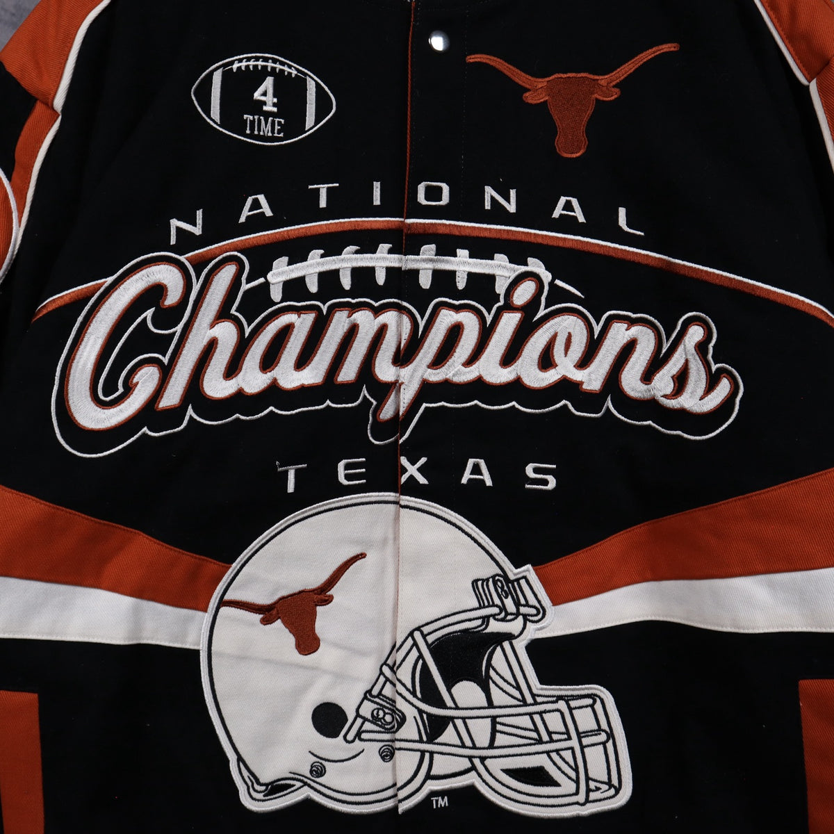 00s Black Texas Longhorns 4 Time National Champions Jacket 5936