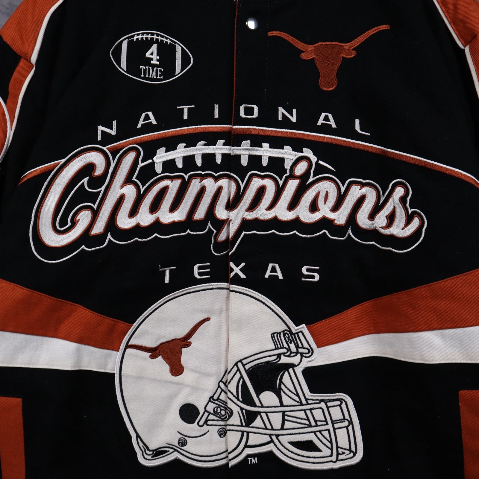 00s Black Texas Longhorns 4 Time National Champions Jacket 5936