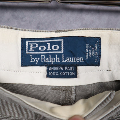 90s Grey Polo Ralph Lauren Andrew Pant Pleated Chinos 5188