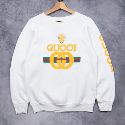 90s White Gucci Bootleg Crewneck Sweatshirt 5108
