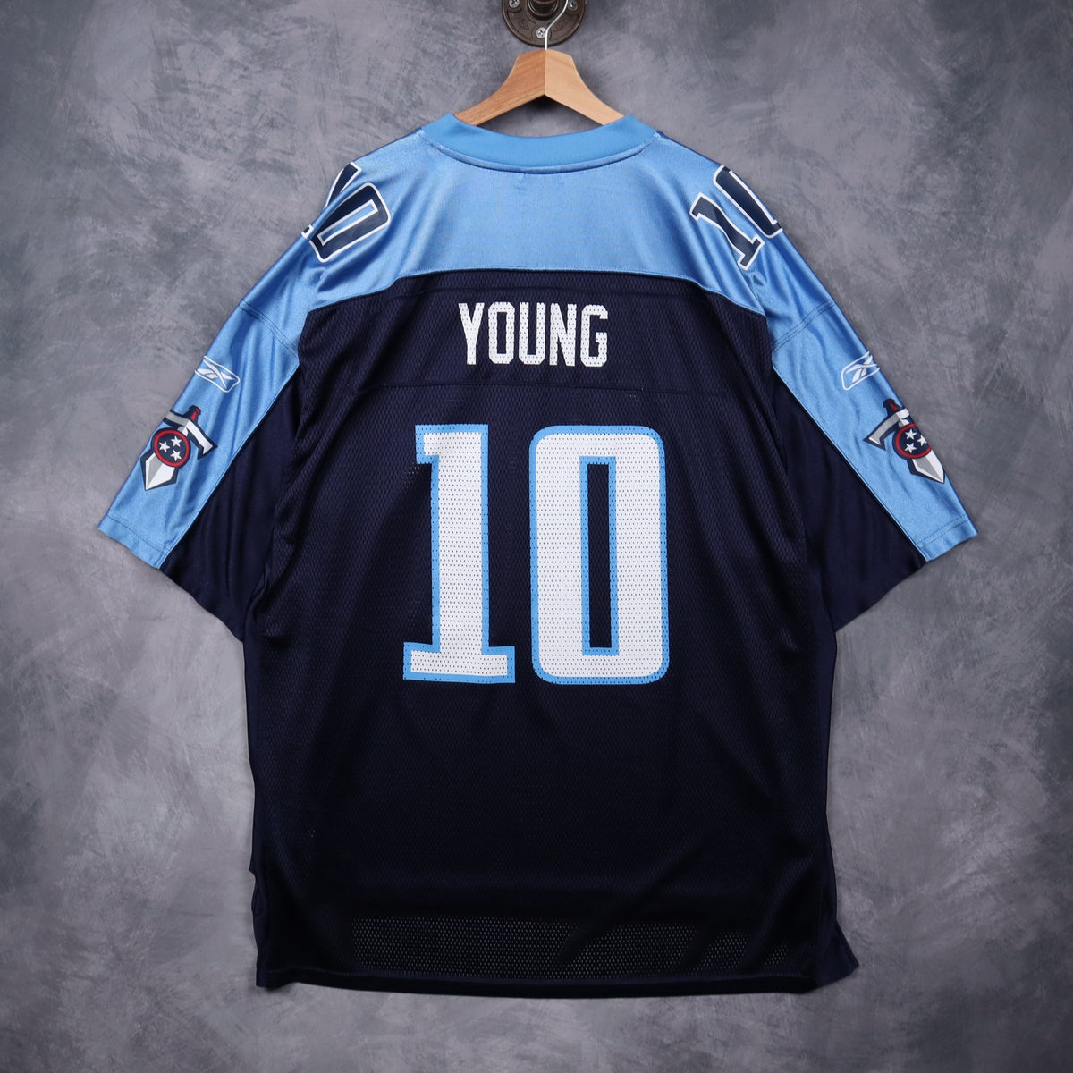 00s Navy Blue Tennessee Titans Vince Young #10 Reebok Jersey 6573
