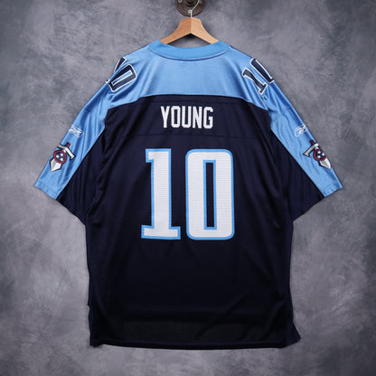 00s Navy Blue Tennessee Titans Vince Young #10 Reebok Jersey 6573