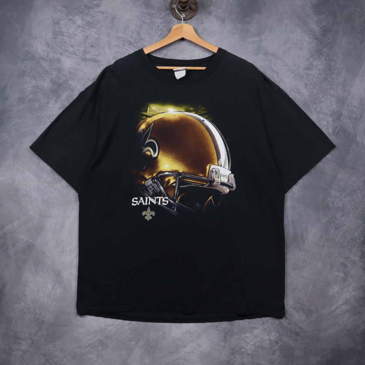 00s Black New Orleans Saints Helmet Shirt 6752