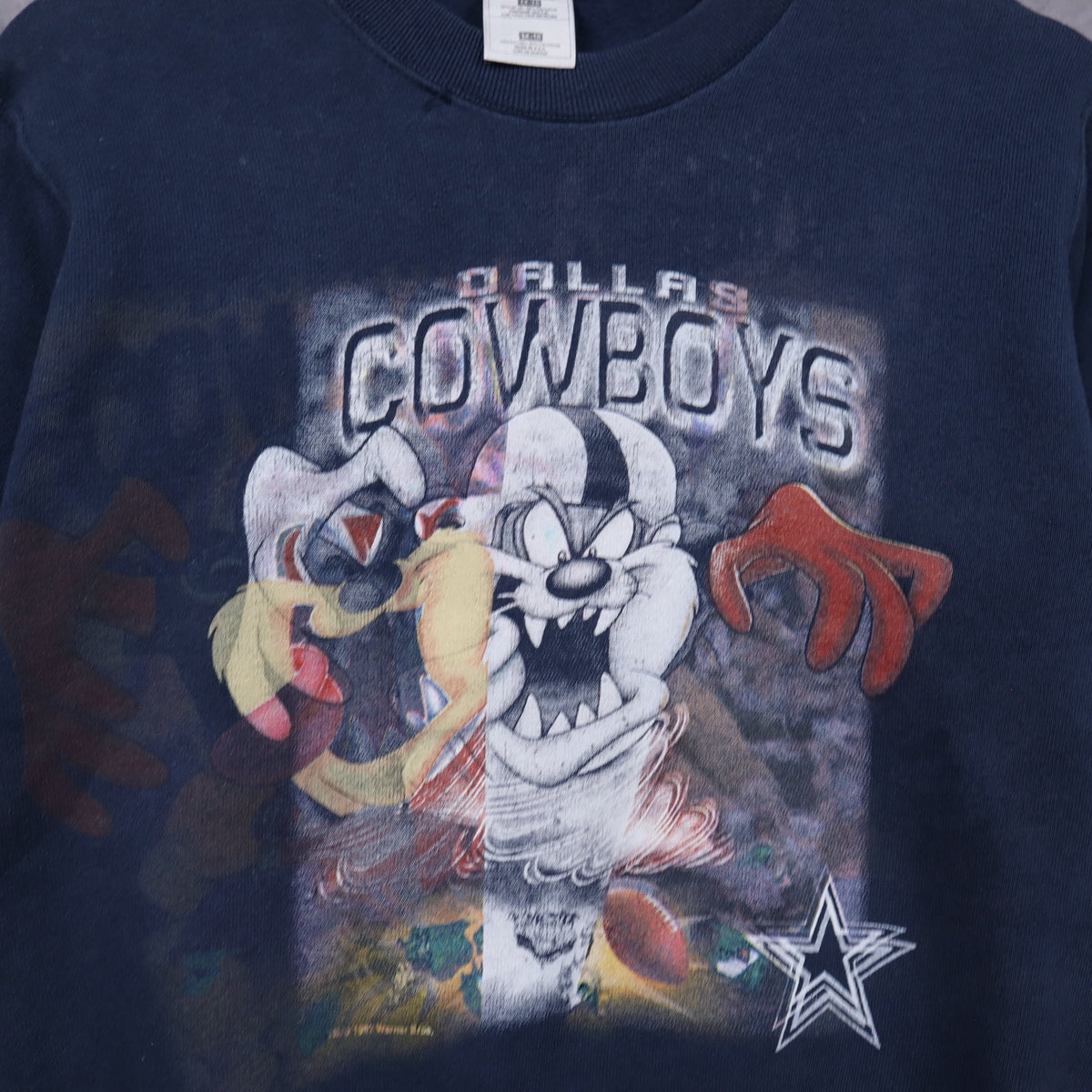 90s Navy Blue Dallas Cowboys x Taz Crewneck Sweatshirt 6619