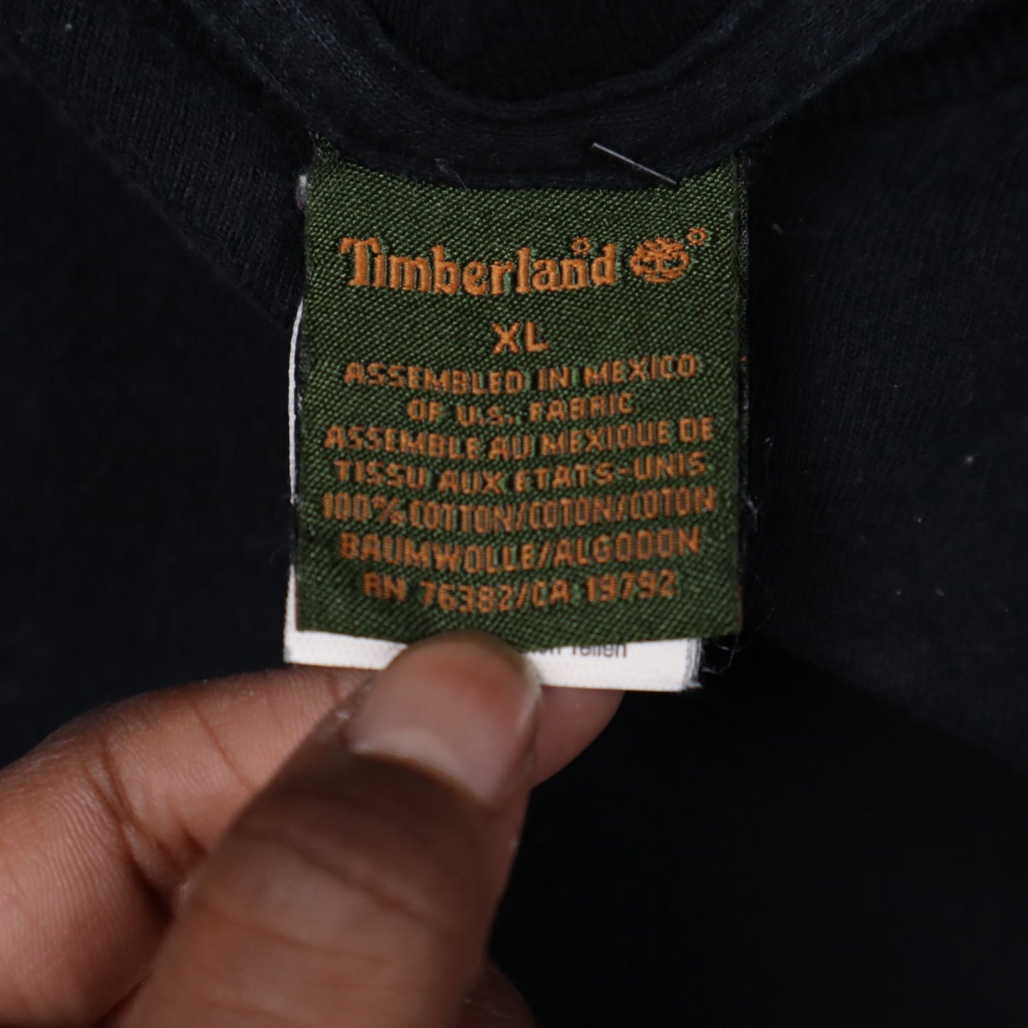 Y2K Black Timberland Logo Long Sleeve Shirt 5433