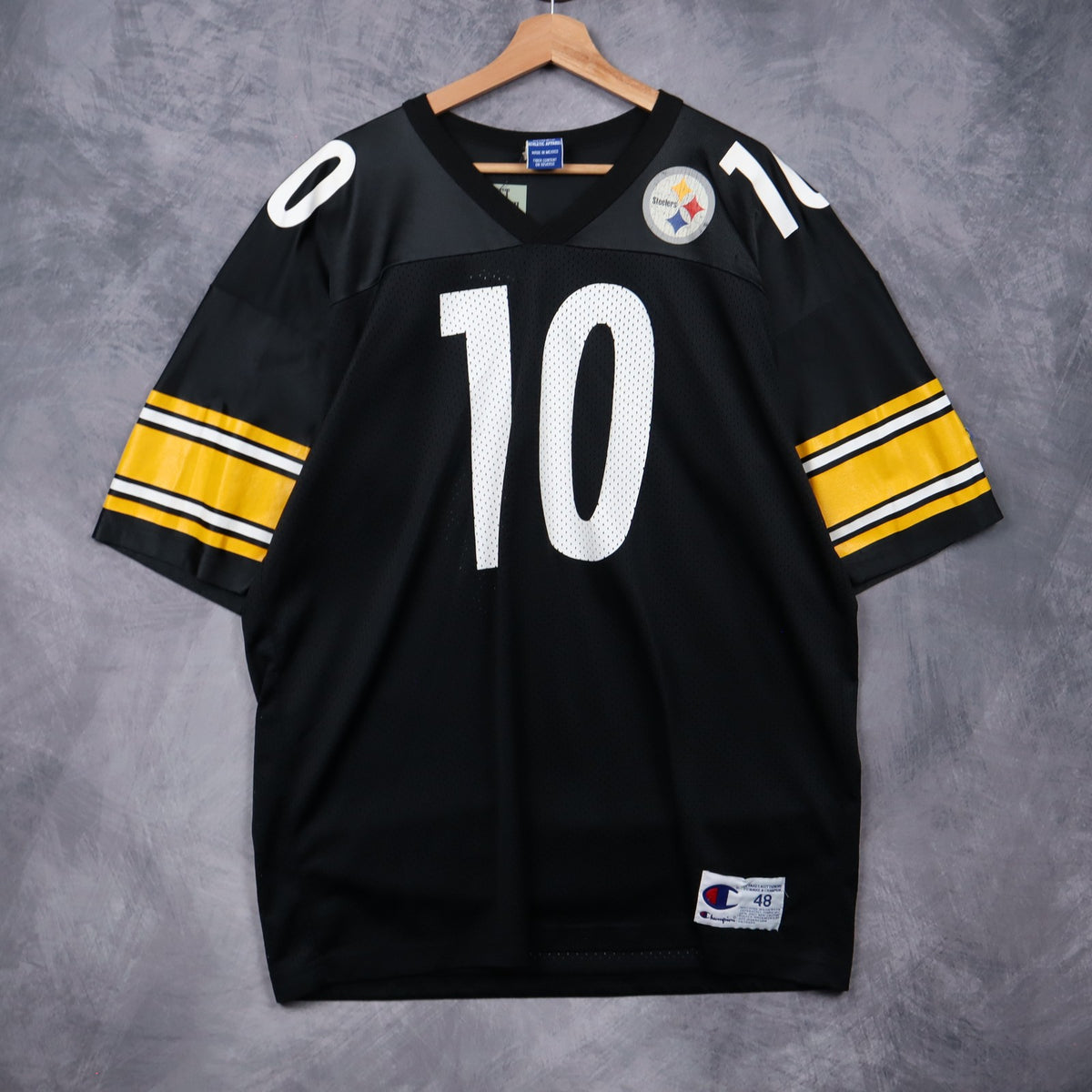 90s Black Pittsburgh Steelers Stewart #10 Champion Jersey 6779