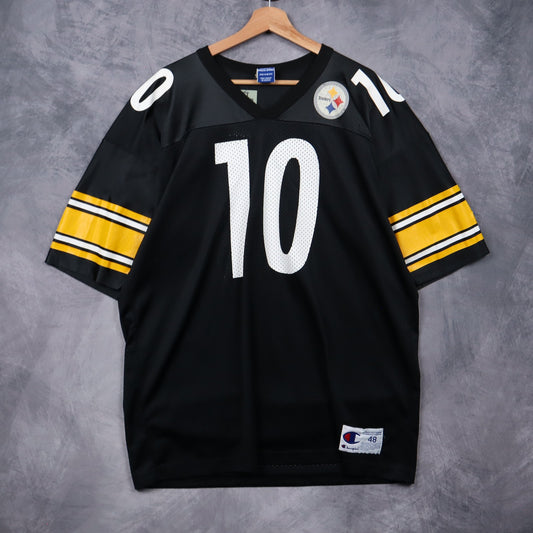 90s Black Pittsburgh Steelers Stewart #10 Champion Jersey 6779