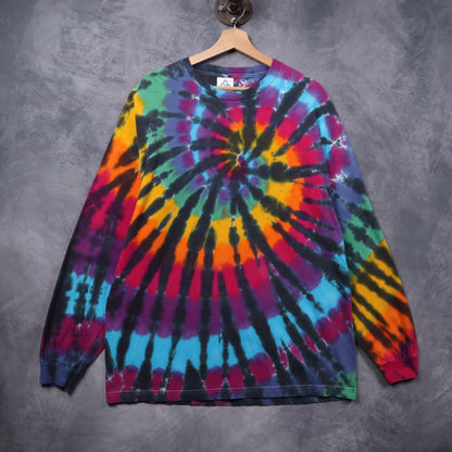 00s Rainbow Spiral Tie Dye Long Sleeve Shirt 5416
