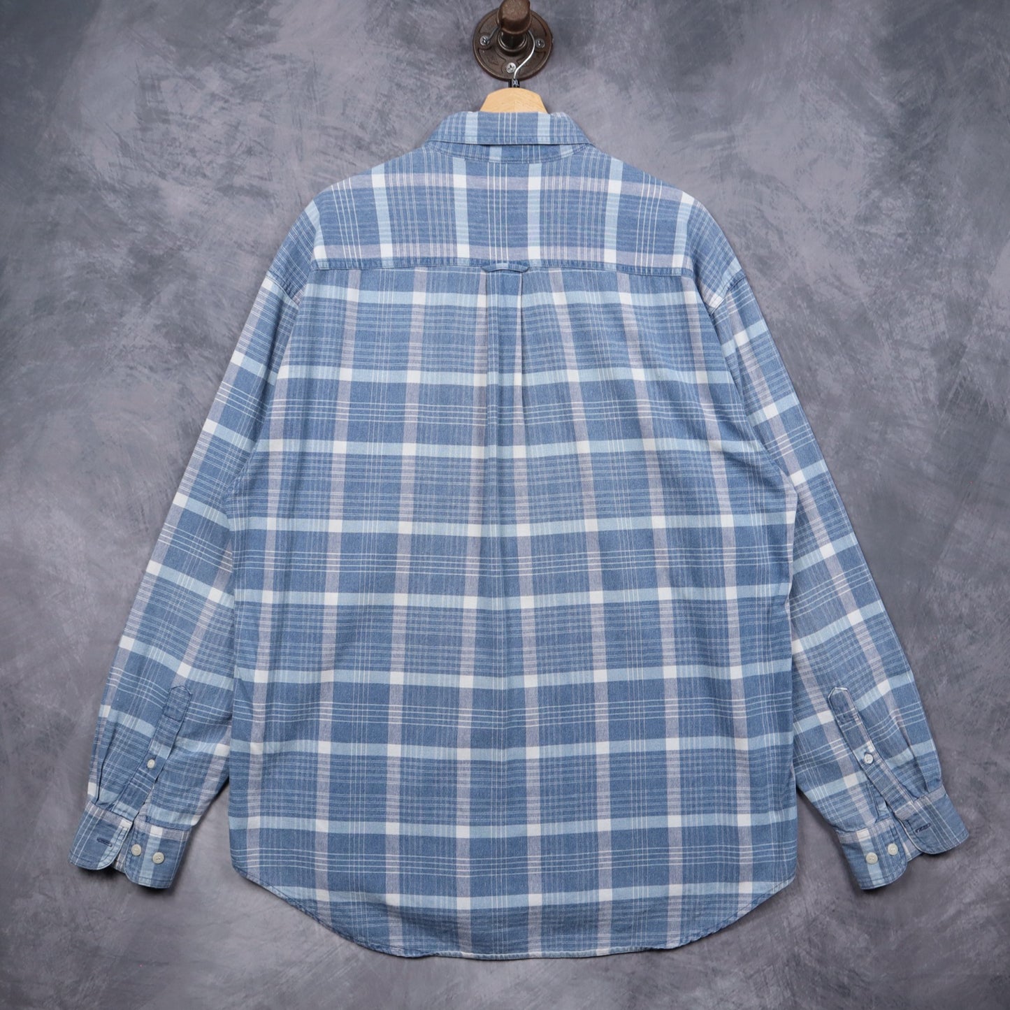 90s Blue Gap Plaid Long Sleeve Button Up Shirt 5142
