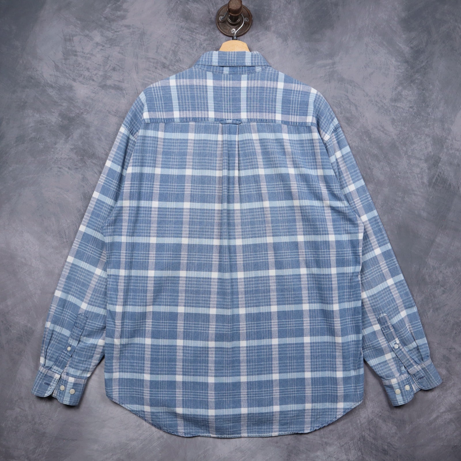 90s Blue Gap Plaid Long Sleeve Button Up Shirt 5142