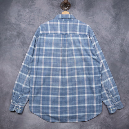 90s Blue Gap Plaid Long Sleeve Button Up Shirt 5142