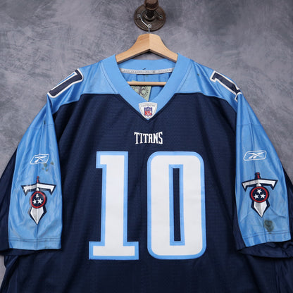 00s Navy Blue Tennessee Titans Vince Young #10 Reebok NFL Jersey 6572