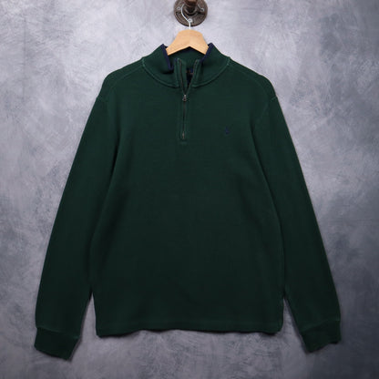 00s Green Polo Ralph Lauren Quarter Zip Sweater 4711