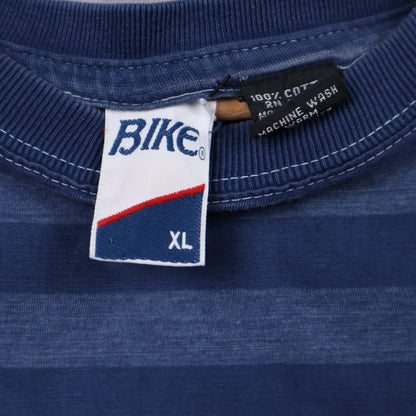 90s Blue Bike Striped Shirt 5506