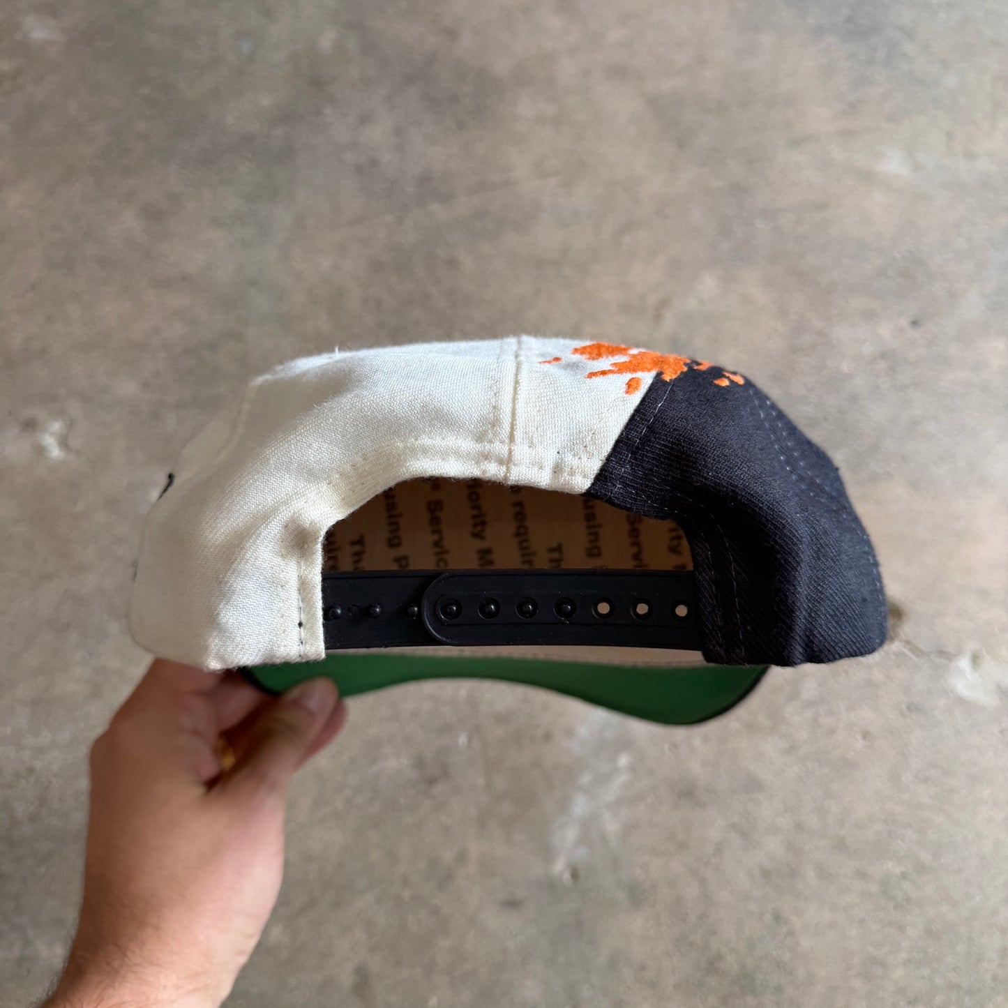 90s Black Texas Longhorns Logo Athletic Splash Snapback Hat 5780
