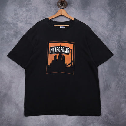90s Black Metropolis Band Shirt 4962