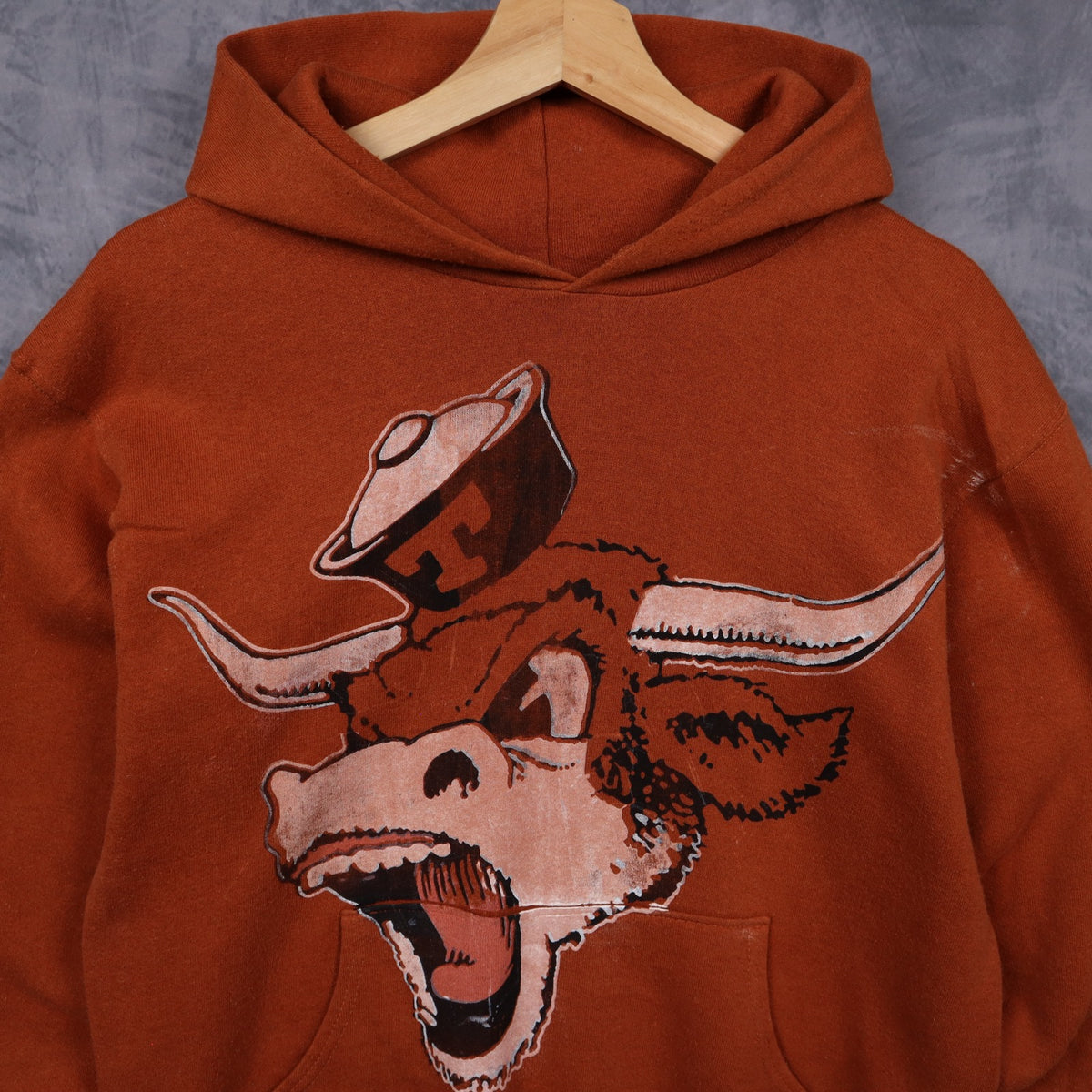00s Burnt Orange Texas Longhorns Graphic Hoodie 5679