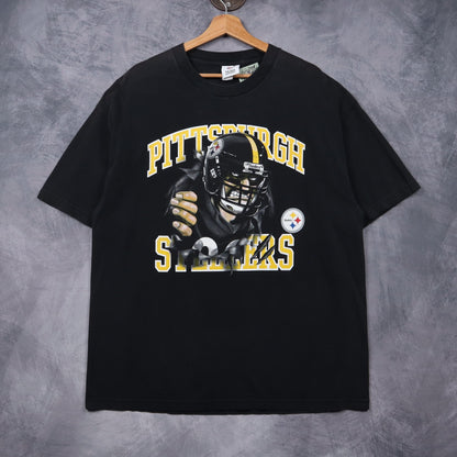 00s Black Pittsburgh Steelers Shirt 6766