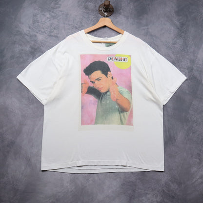 90s White Poncho Photo Shirt 5339