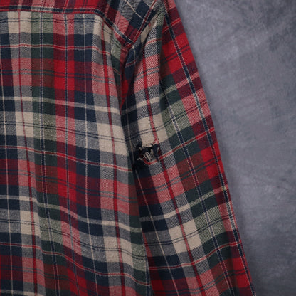 90s Red Chaps Ralph Lauren Plaid Flannel Shirt 4703