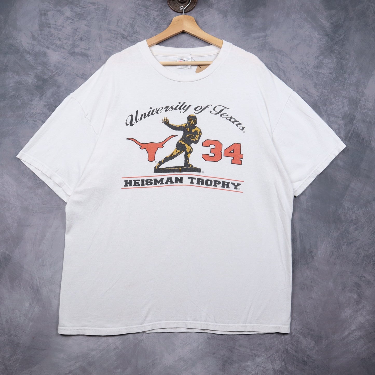 90s White University of Texas Heisman Trophy Shirt 5745