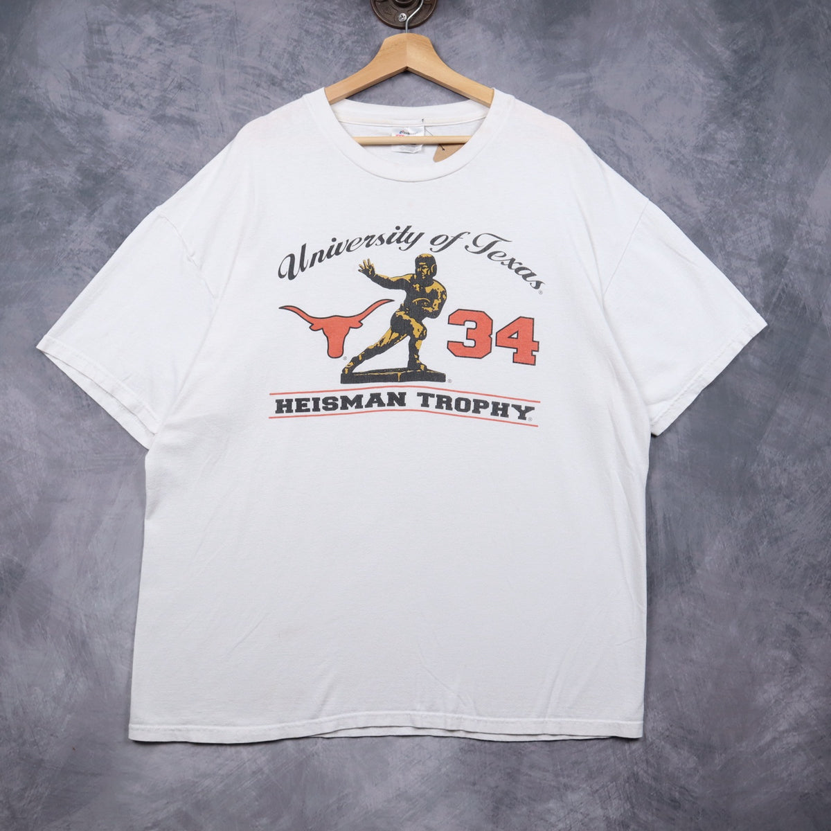 90s White University of Texas Heisman Trophy Shirt 5745