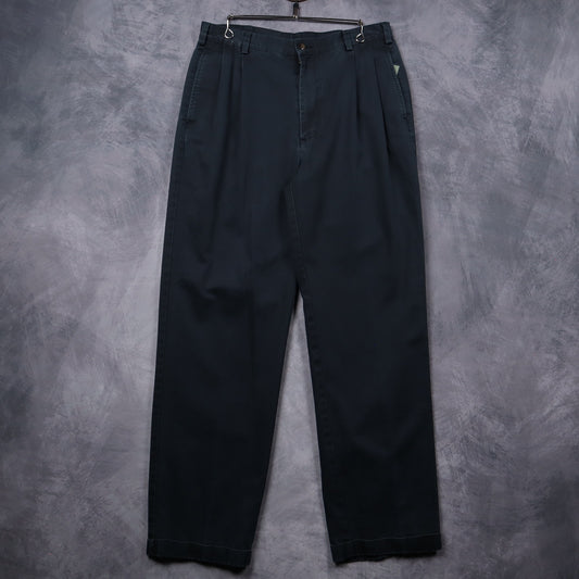 90s Faded Navy Blue Jos. A. Bank Pleated Chino Pants 5278