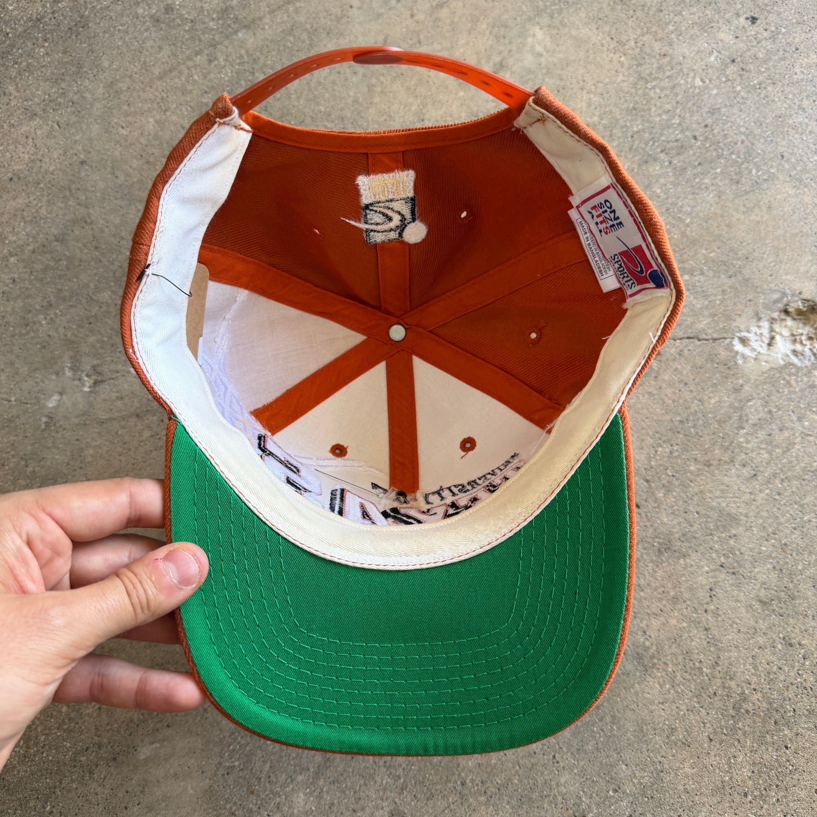 90s Orange University of Texas Sports Specialties Snapback Hat 5768