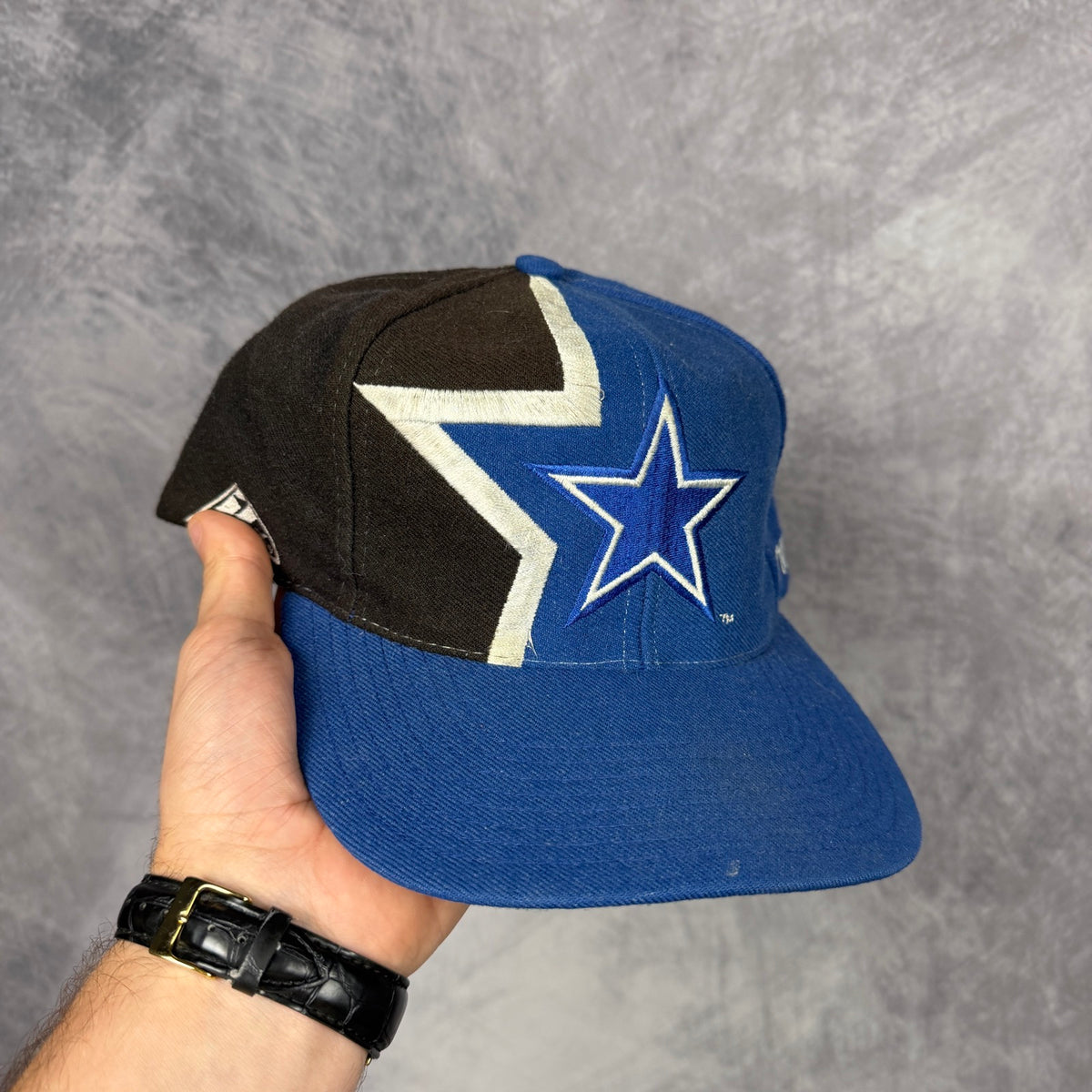 90s Blue Dallas Cowboys Apex One Snapback Hat 6880
