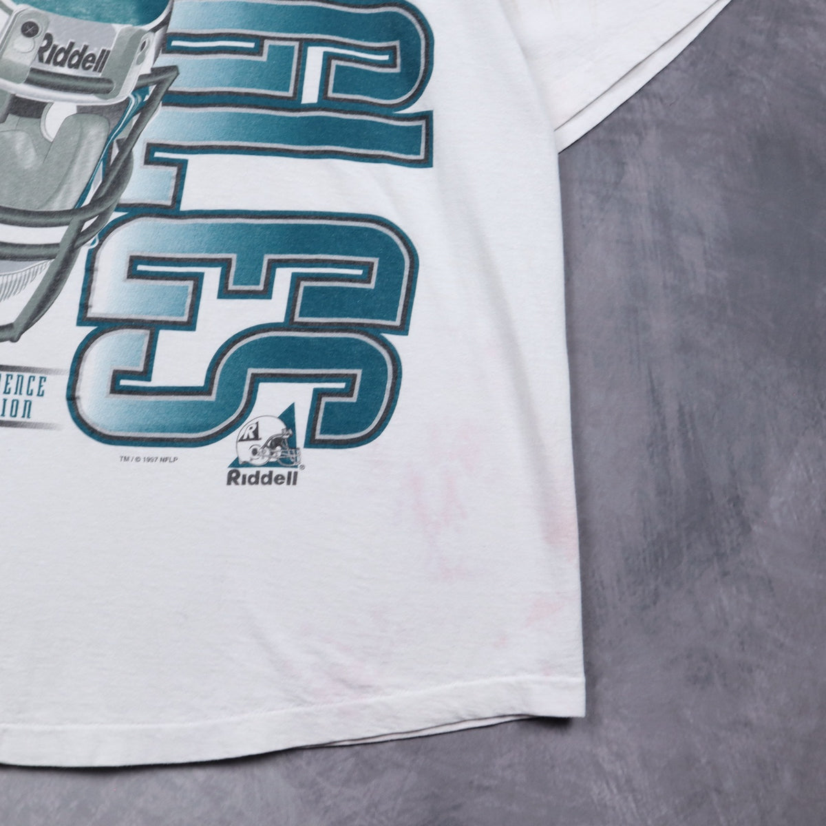1997 White Philadelphia Eagles Riddell Helmet Shirt 6646