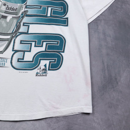 1997 White Philadelphia Eagles Riddell Helmet Shirt 6646
