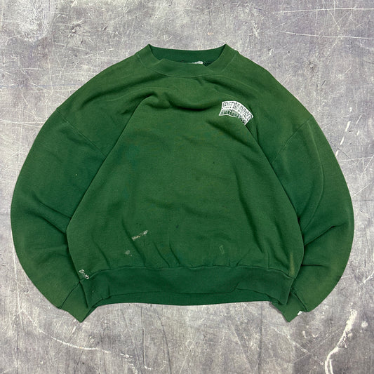 90s Faded Forest Green Atlanta Metro World Outreach Center Graphic Crewneck Sweasthirt L AD22