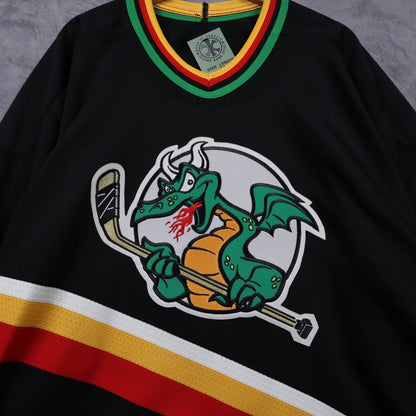 90s Black San Antonio Dragons Hockey Jersey 4831