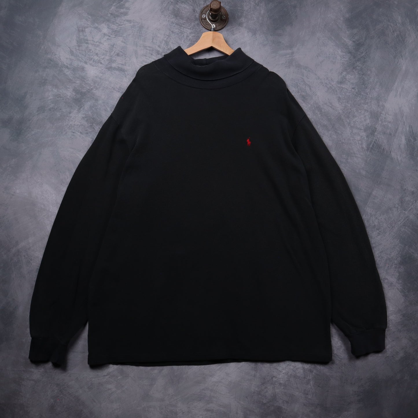 90s Black Polo Ralph Lauren Turtle Neck Long Sleeve Shirt 5400