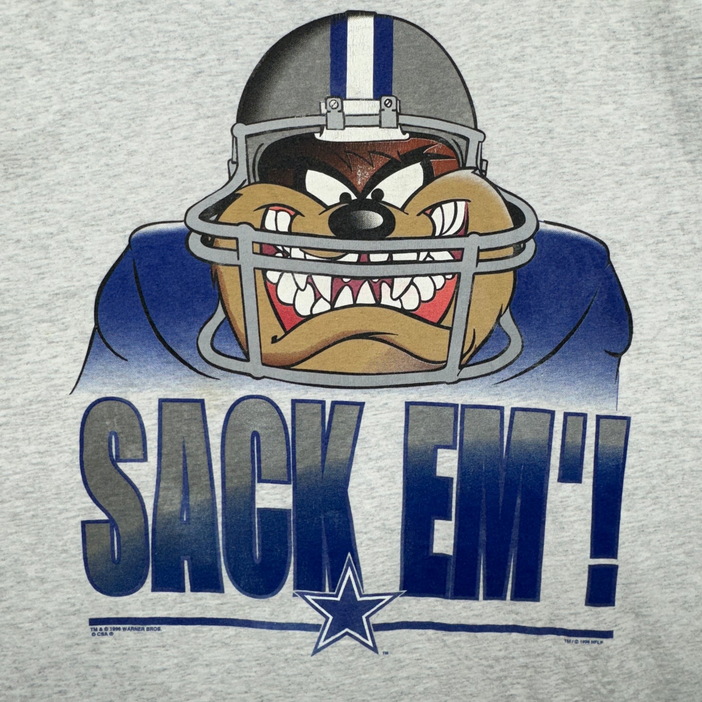 1996 Grey Dallas Cowboys Taz Shirt 4203