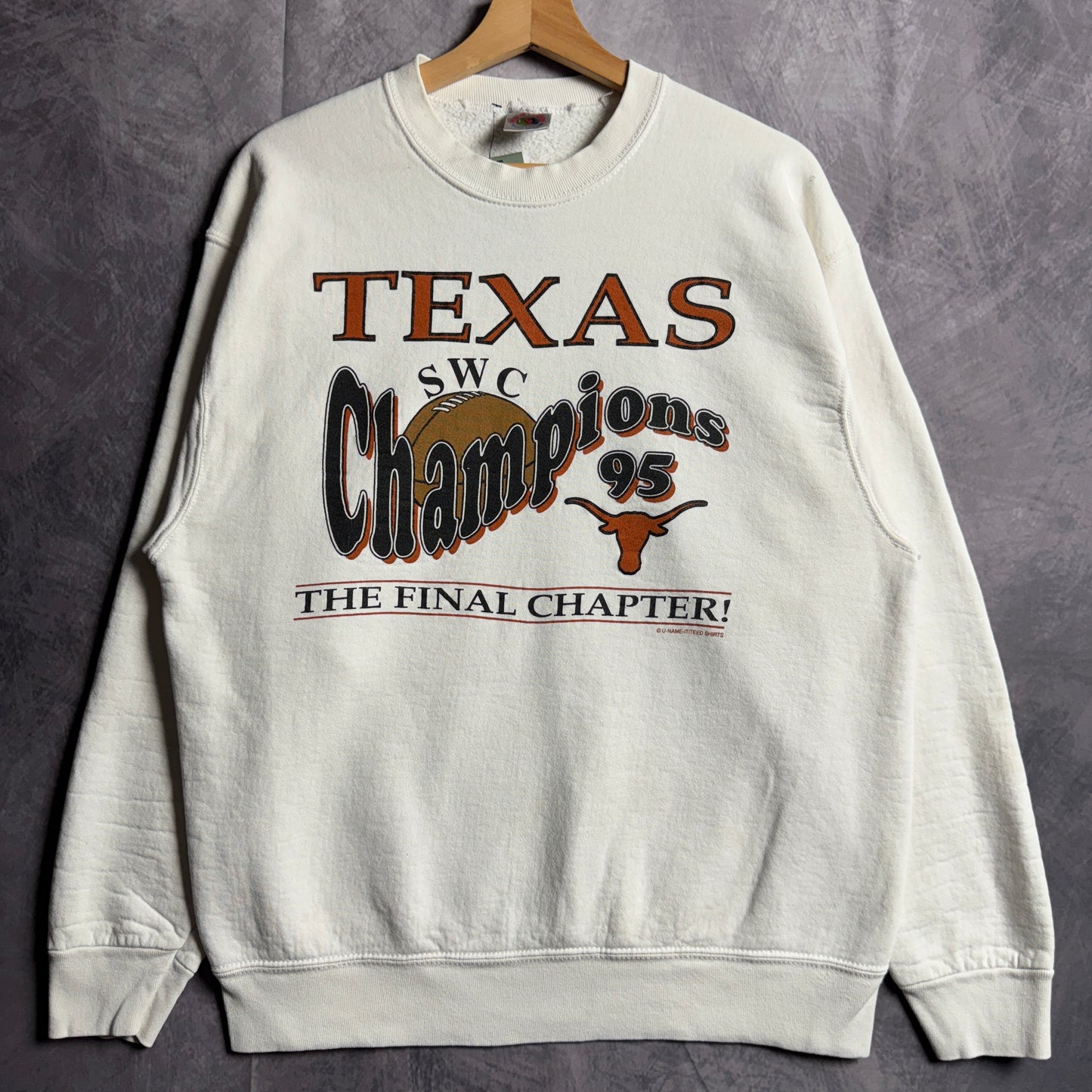 1995 White Texas Longhorns SWC Champions Crewneck Sweatshirt 4587